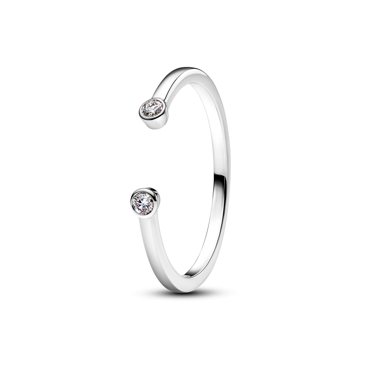 Pandora Era Lab-Grown Diamond White Gold Open and Trio Ring Set