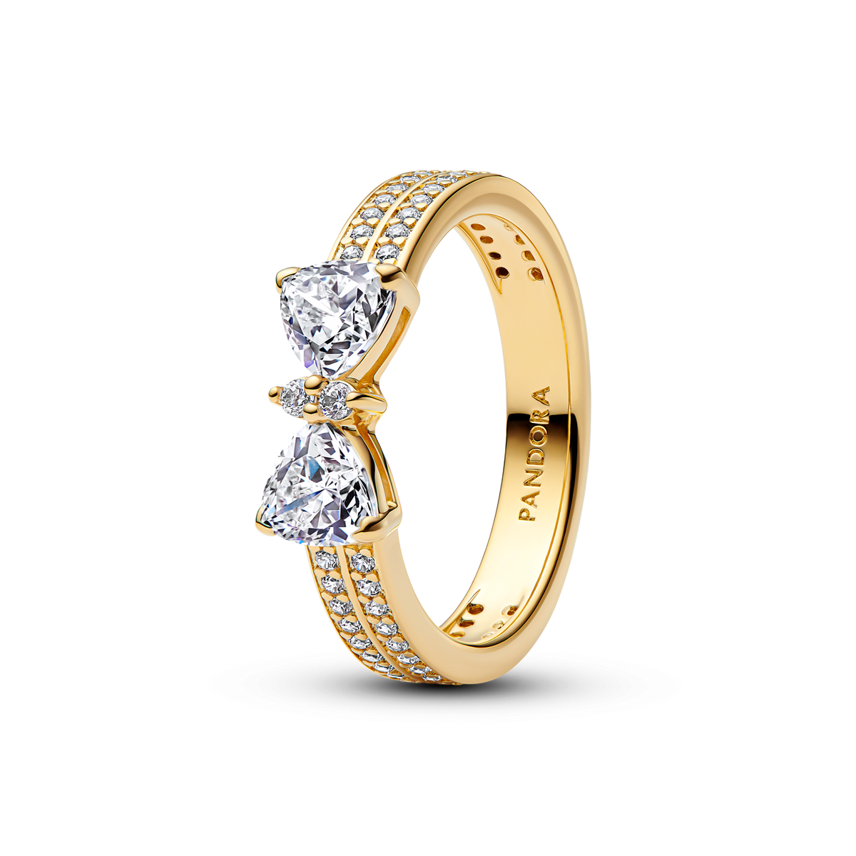 Sparkling Bow Double-row Ring