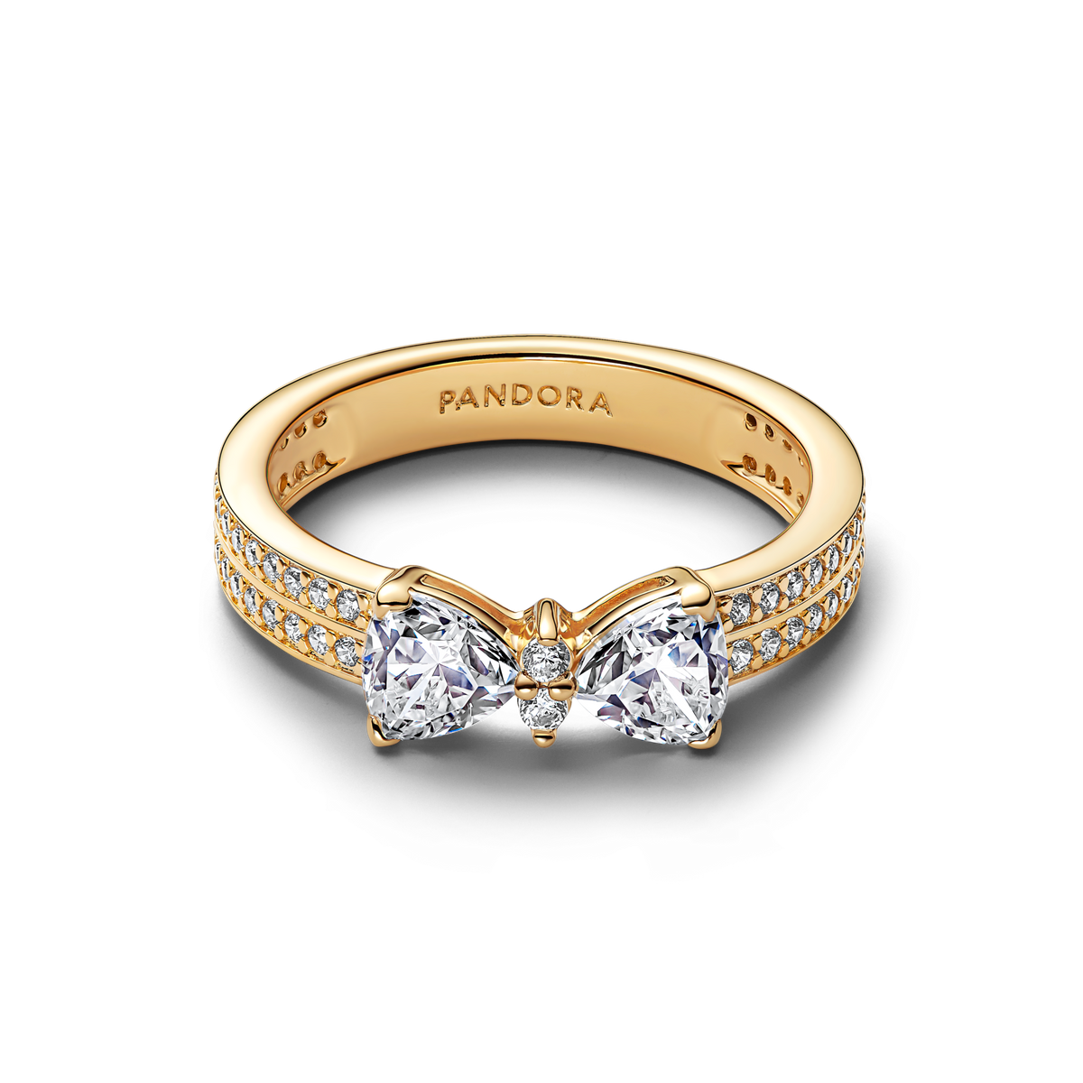Sparkling Bow Double-row Ring