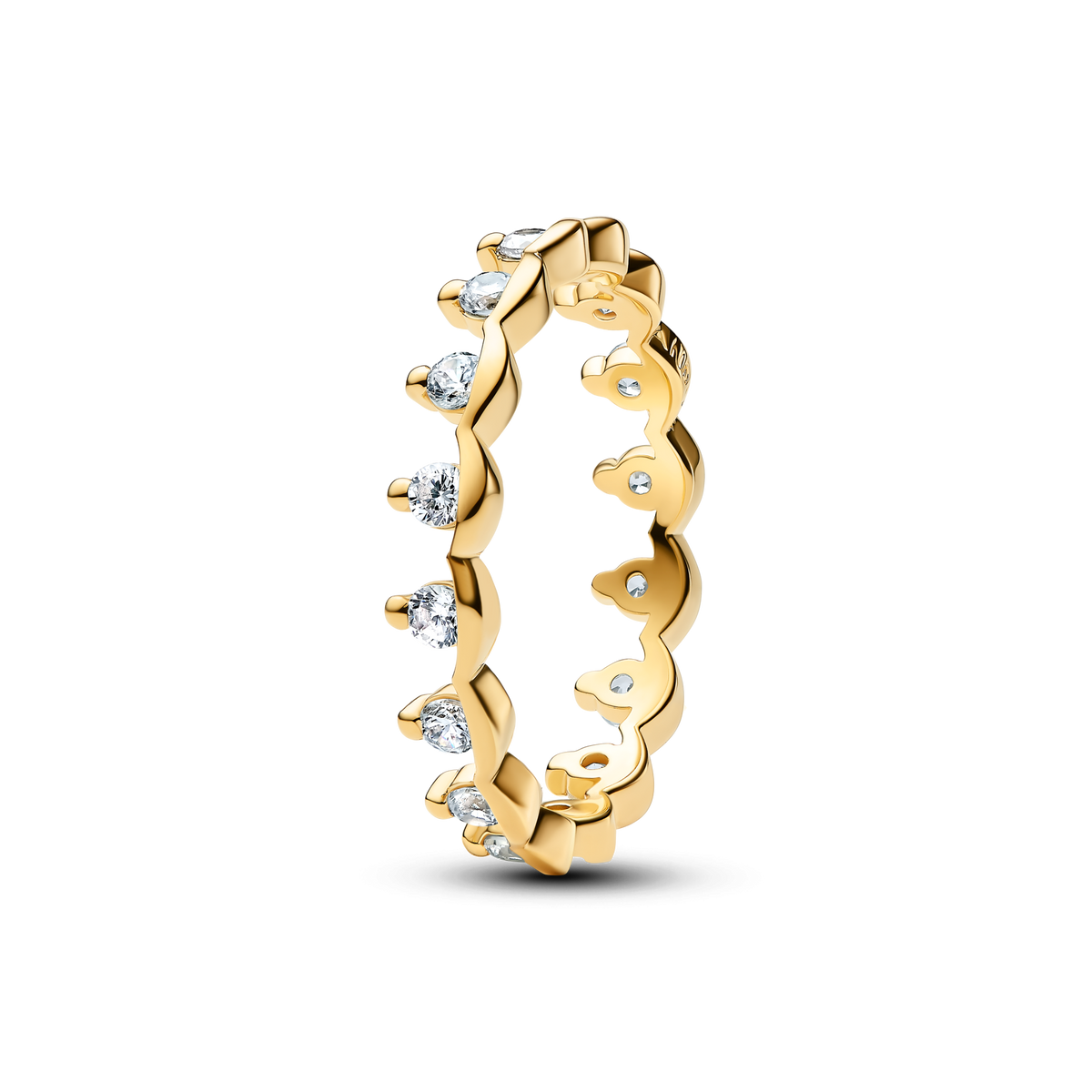 Two Tone Sparkling Regal Stacking Ring Duo