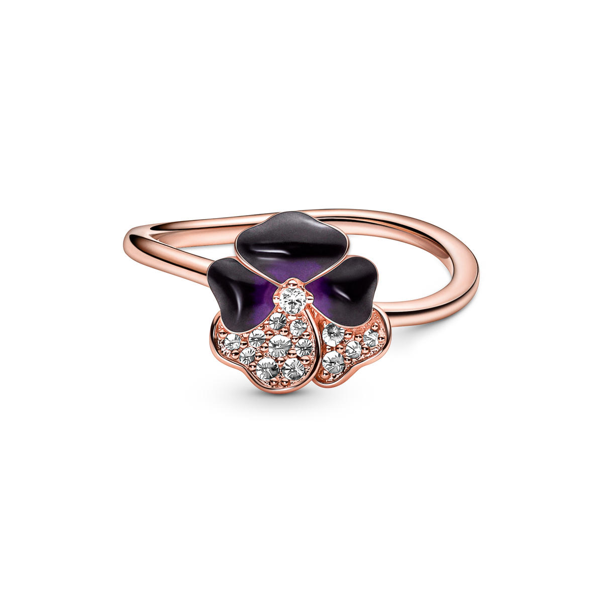 FINAL SALE - Deep Purple Pansy Flower Ring