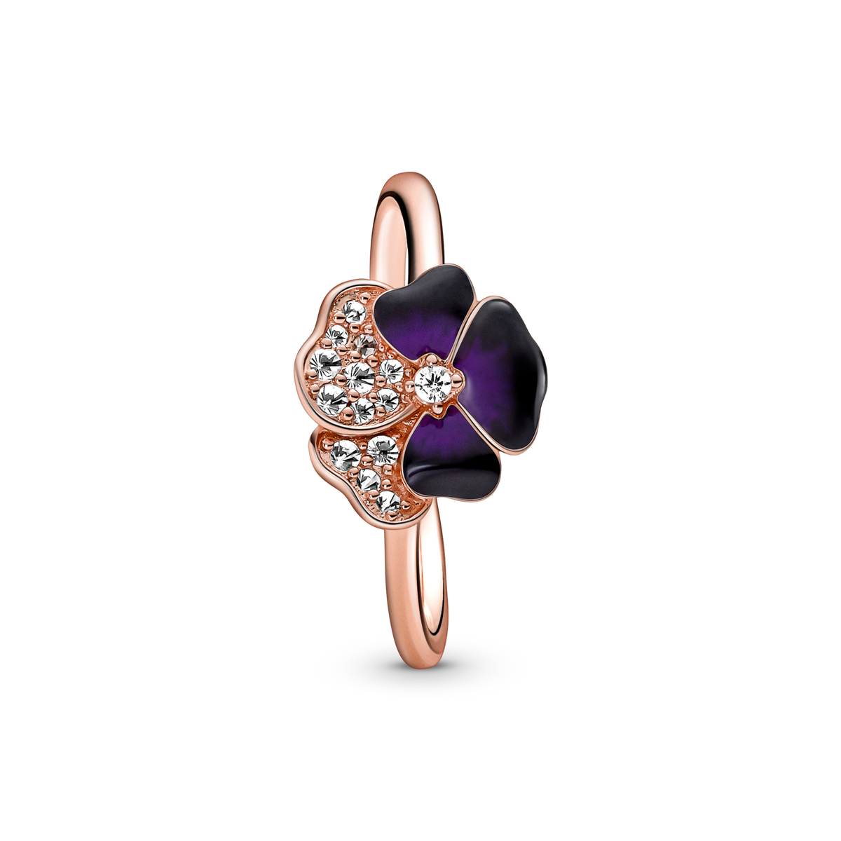 FINAL SALE - Deep Purple Pansy Flower Ring