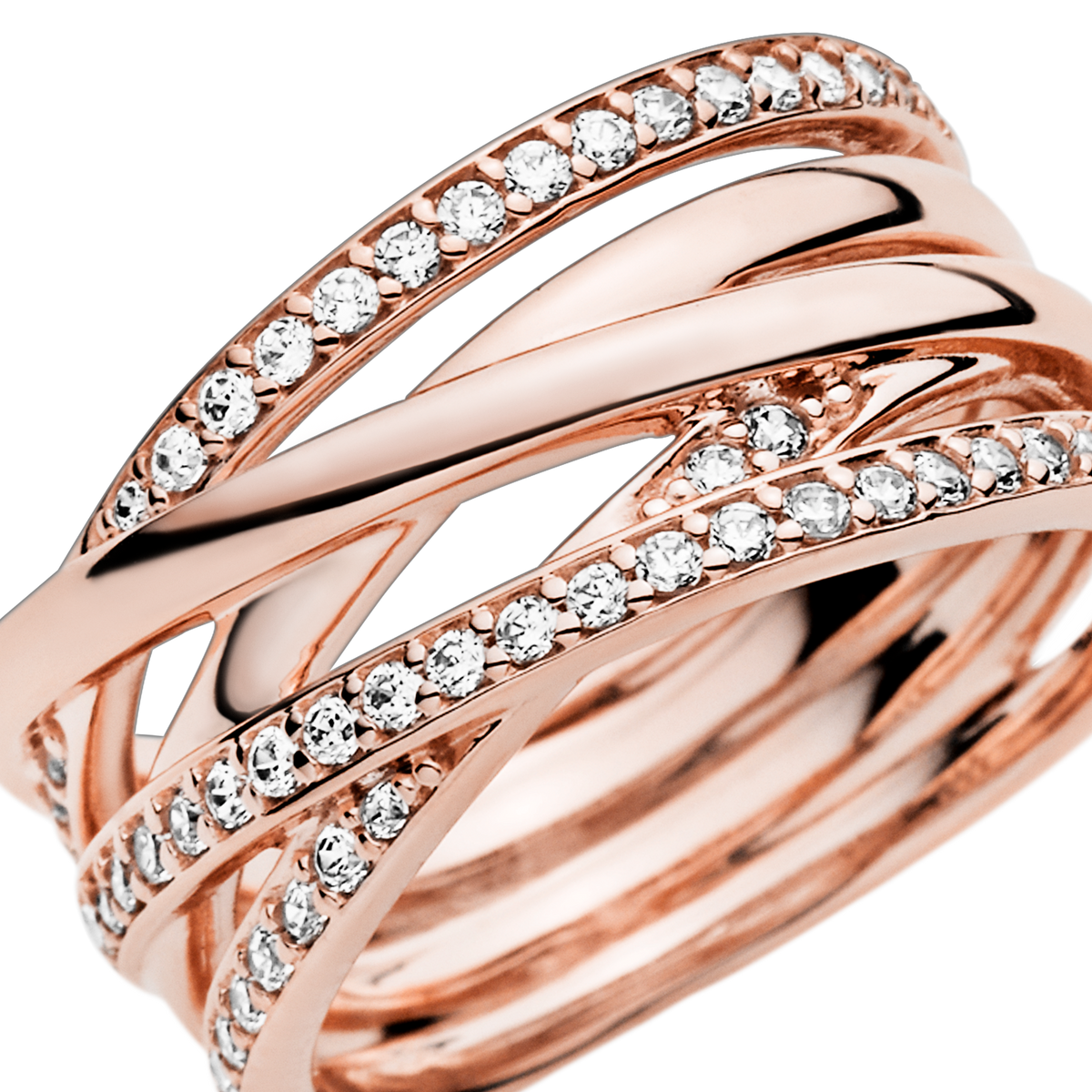 Sparkling & Polished Lines Ring