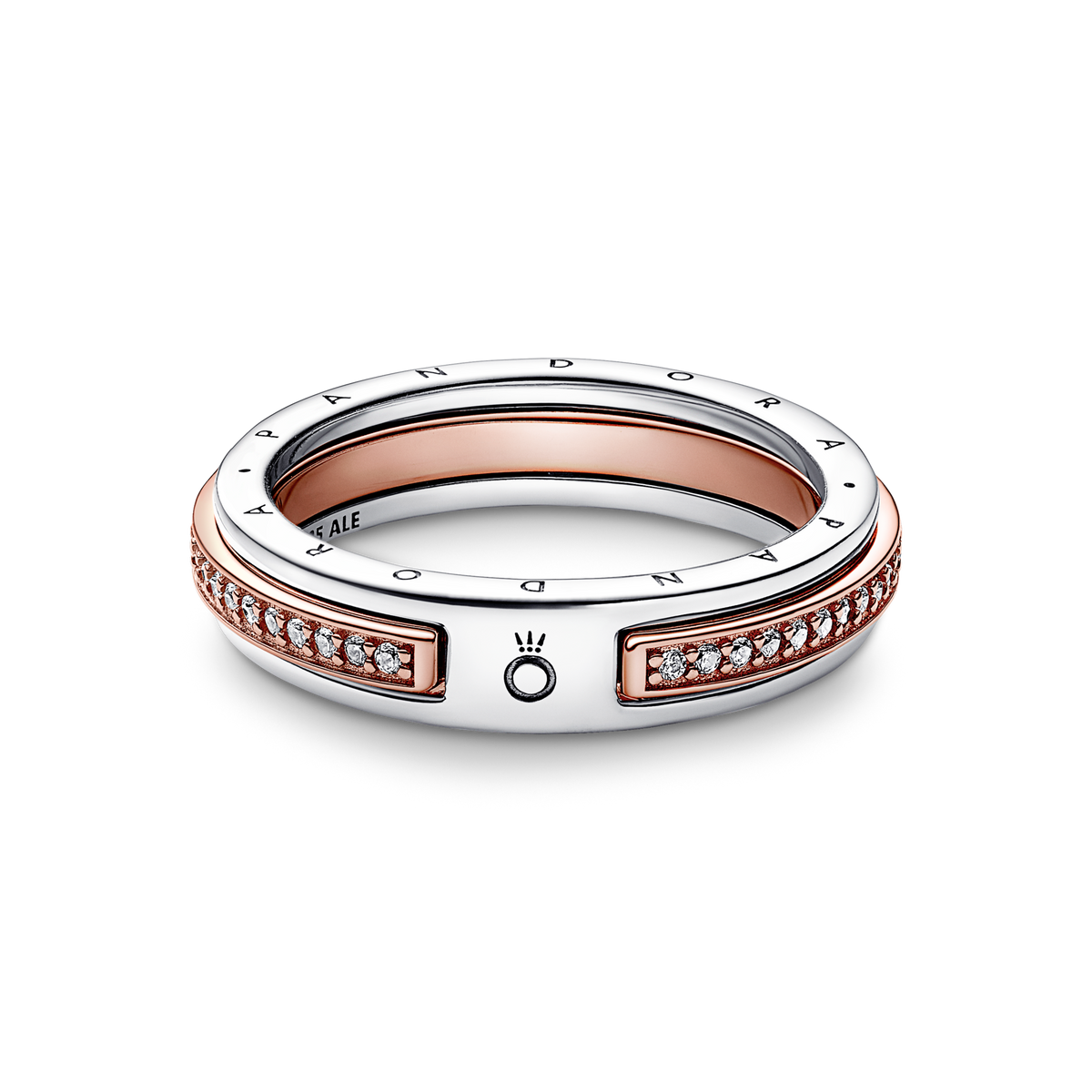 Pandora Signature Two-tone Logo & Pavé Ring