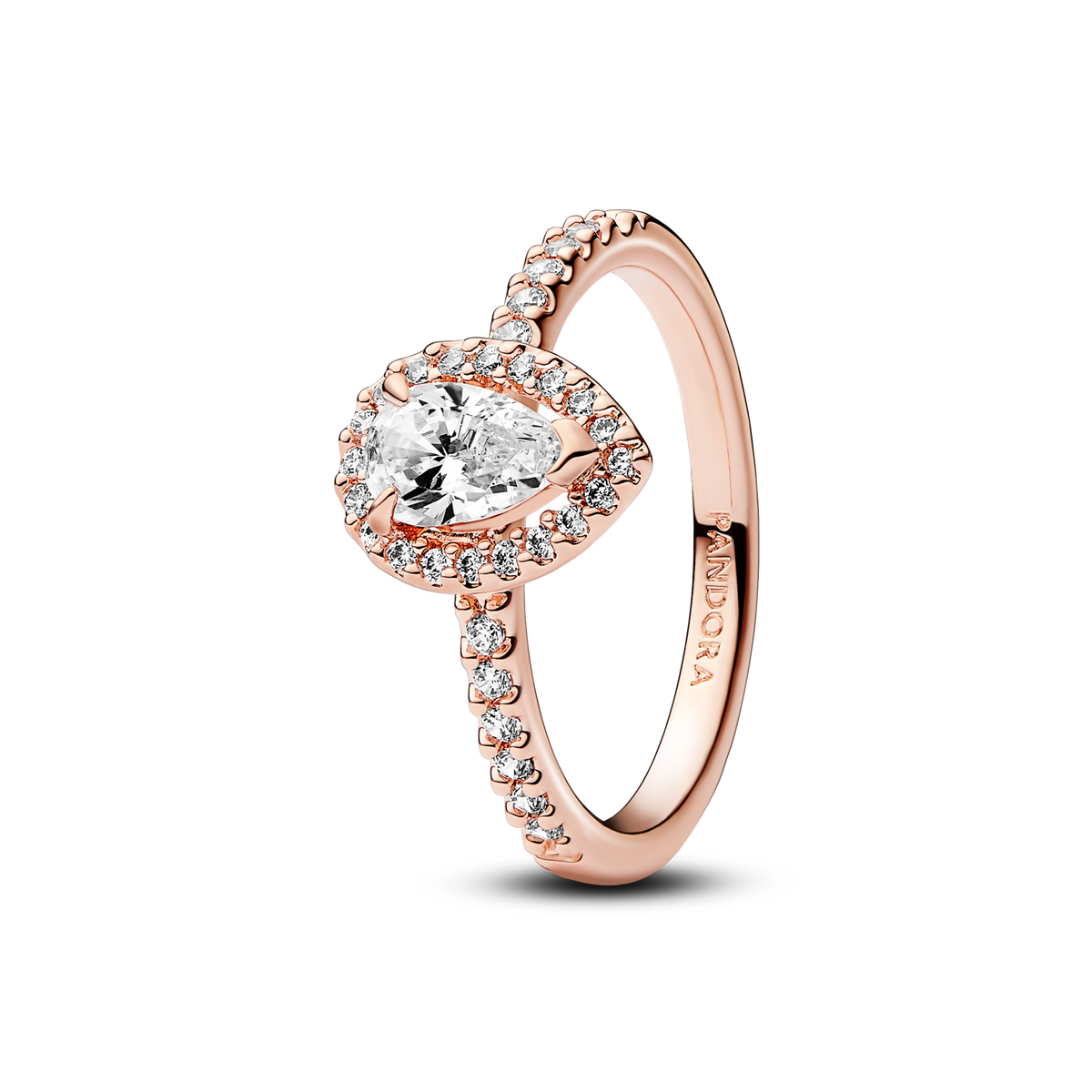 Sparkling Pear Halo Ring