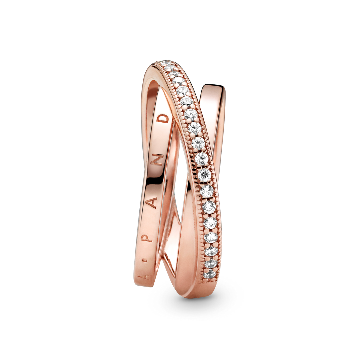Crossover Pavé Triple Band Ring