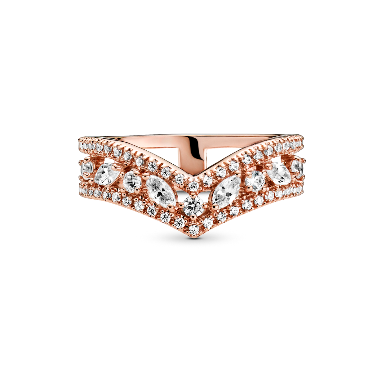 FINAL SALE - Sparkling Marquise Double Wishbone Ring