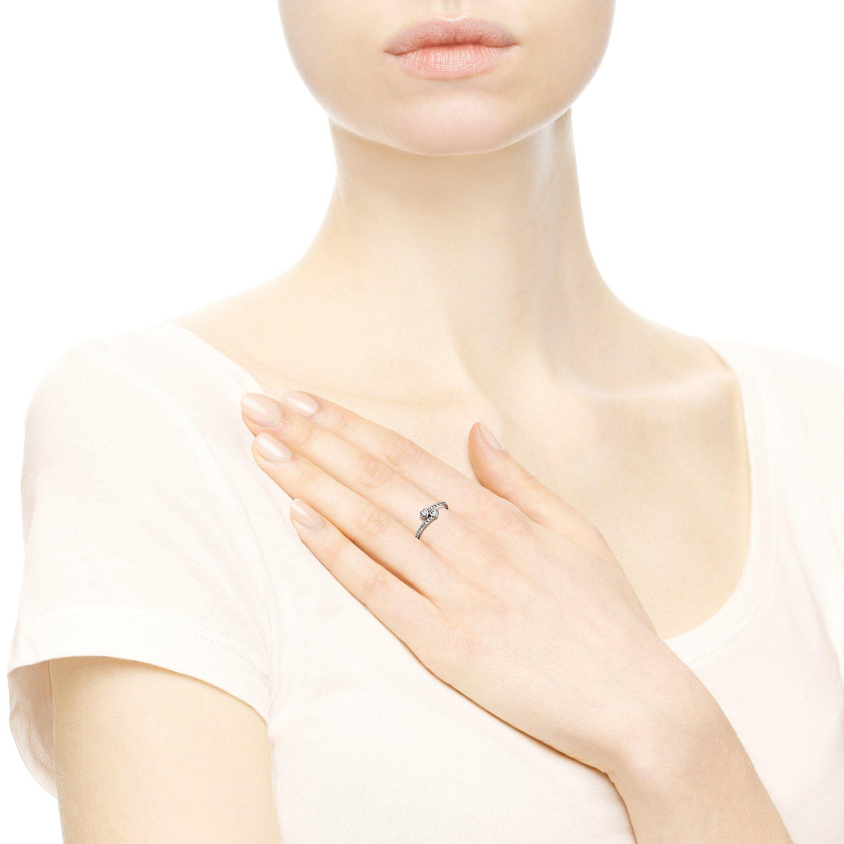 Two Sparkling Hearts Ring