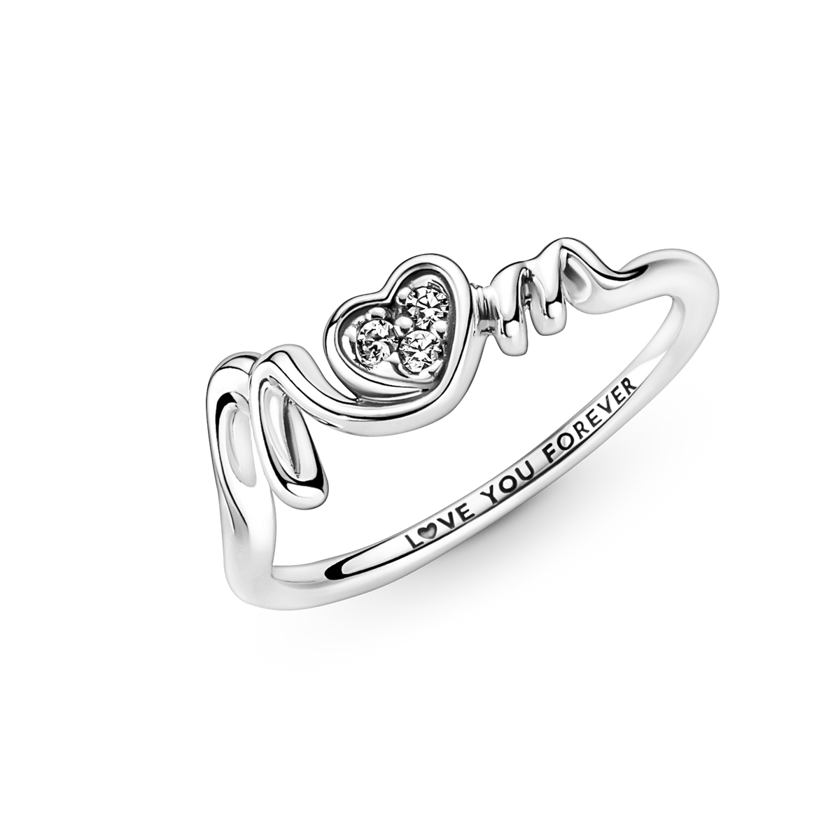 Mom Pavé Heart Ring