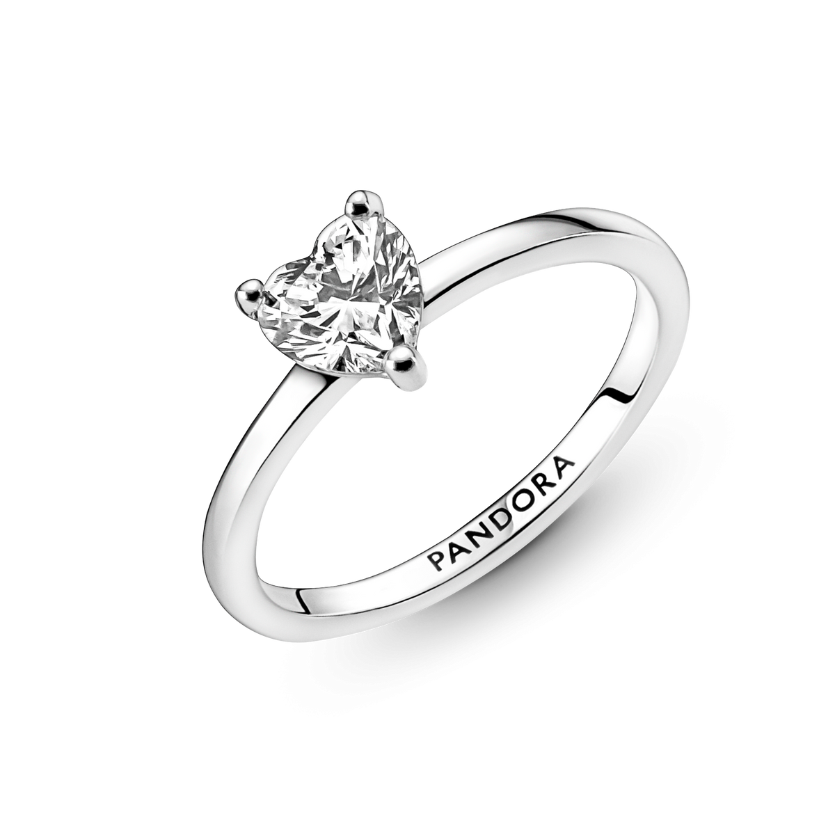 Sparkling Heart Solitaire Ring