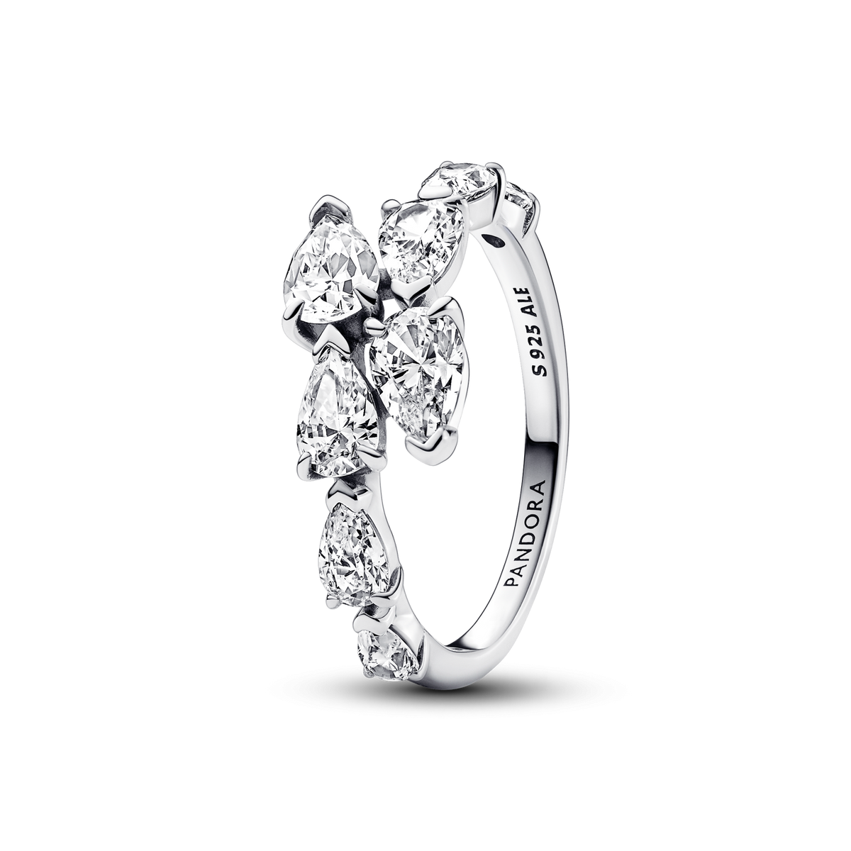 Sparkling Overlapping Band Ring