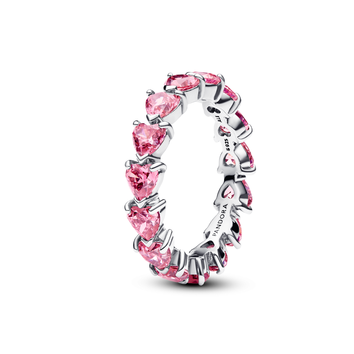 Band of Pink Hearts Ring