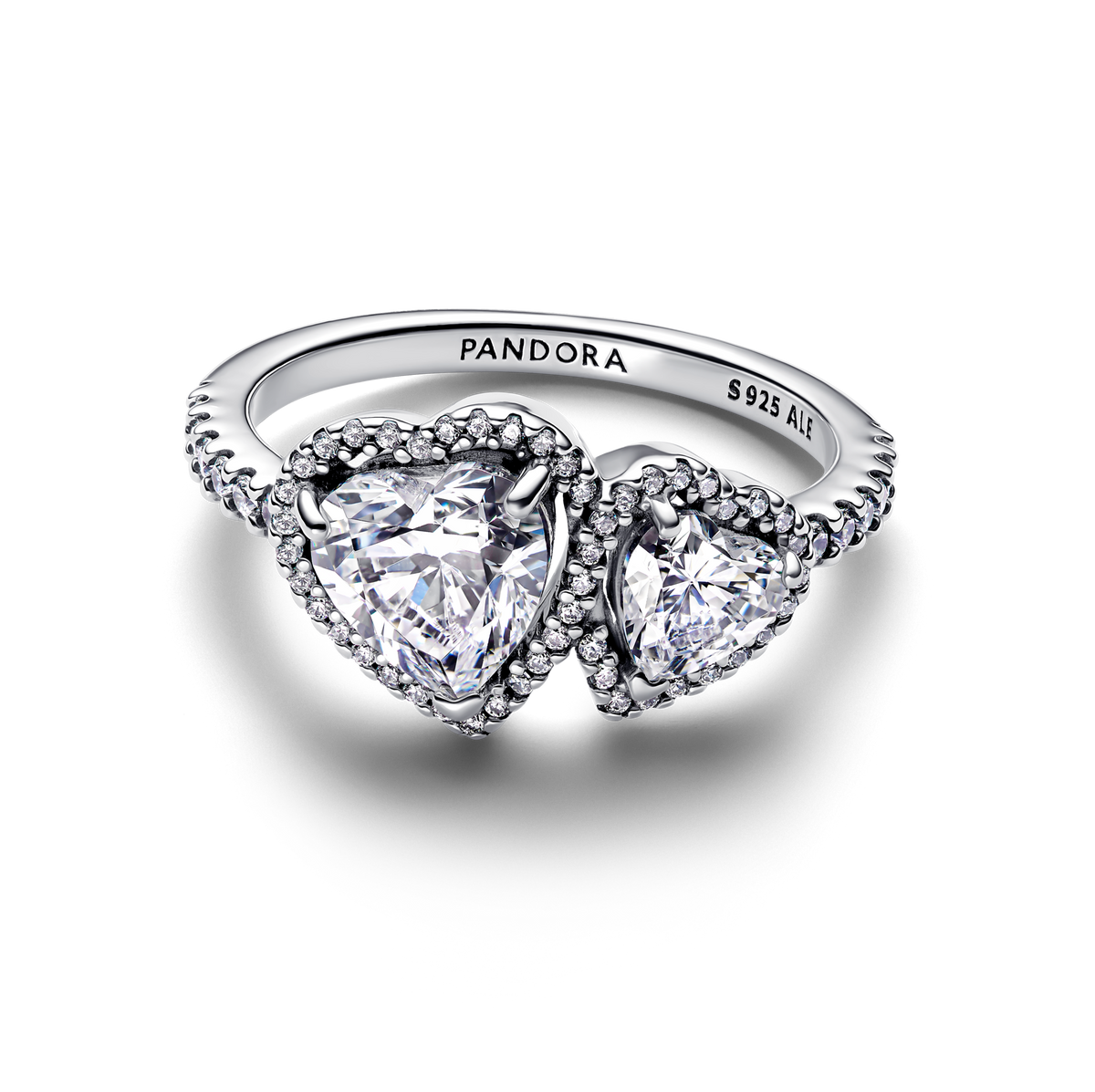 Sparkling Halo Hearts Ring