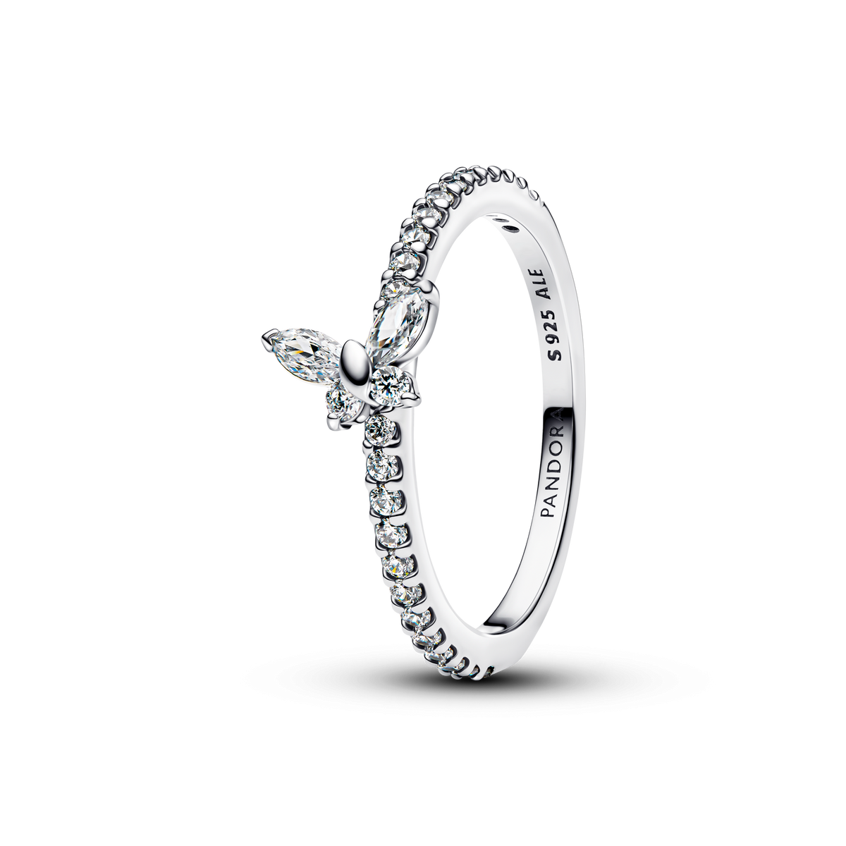 Sparkling Clear Butterfly Ring and Earring Set