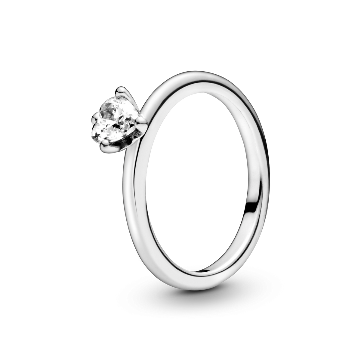 Clear Heart Solitaire Ring
