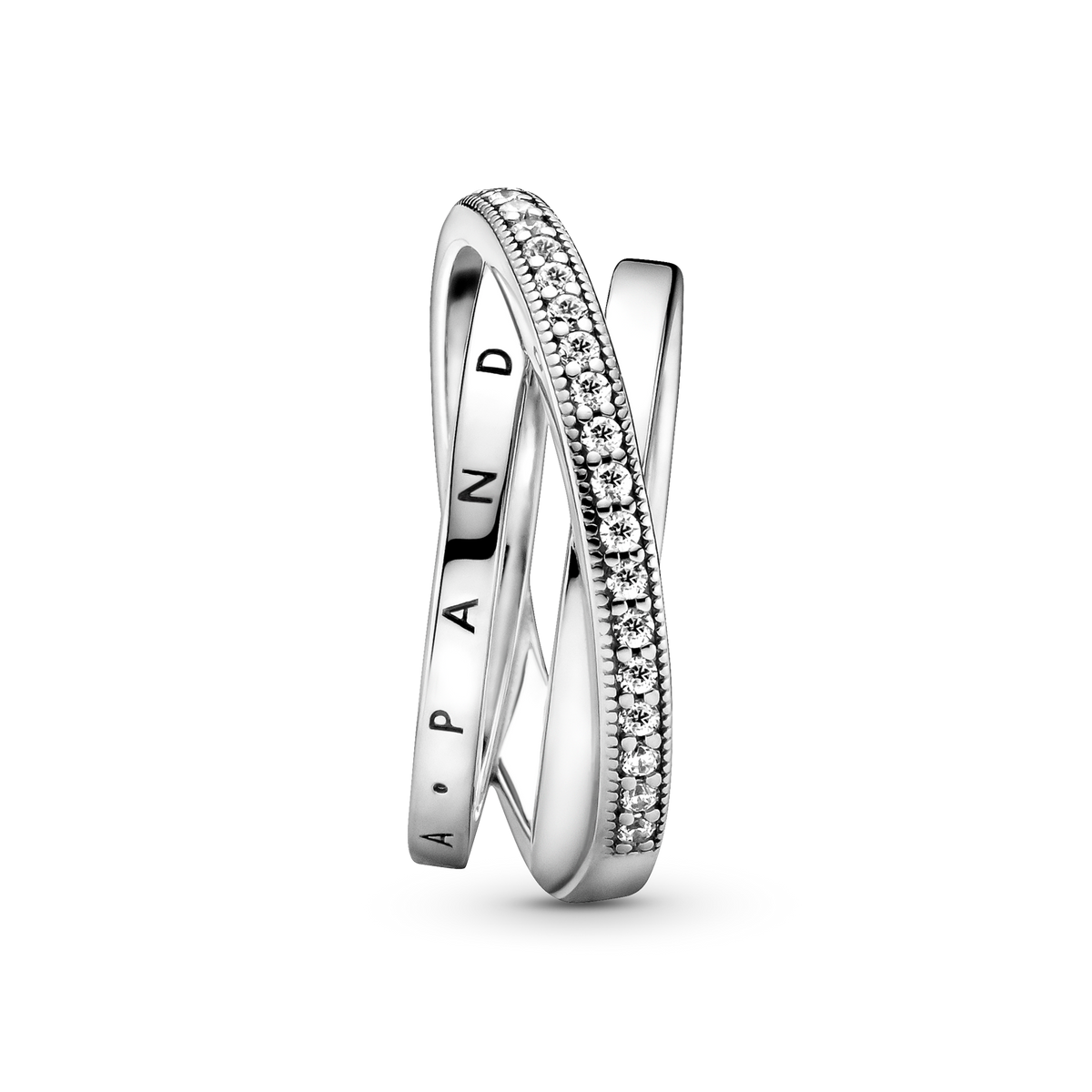 Crossover Pavé Triple Band Ring