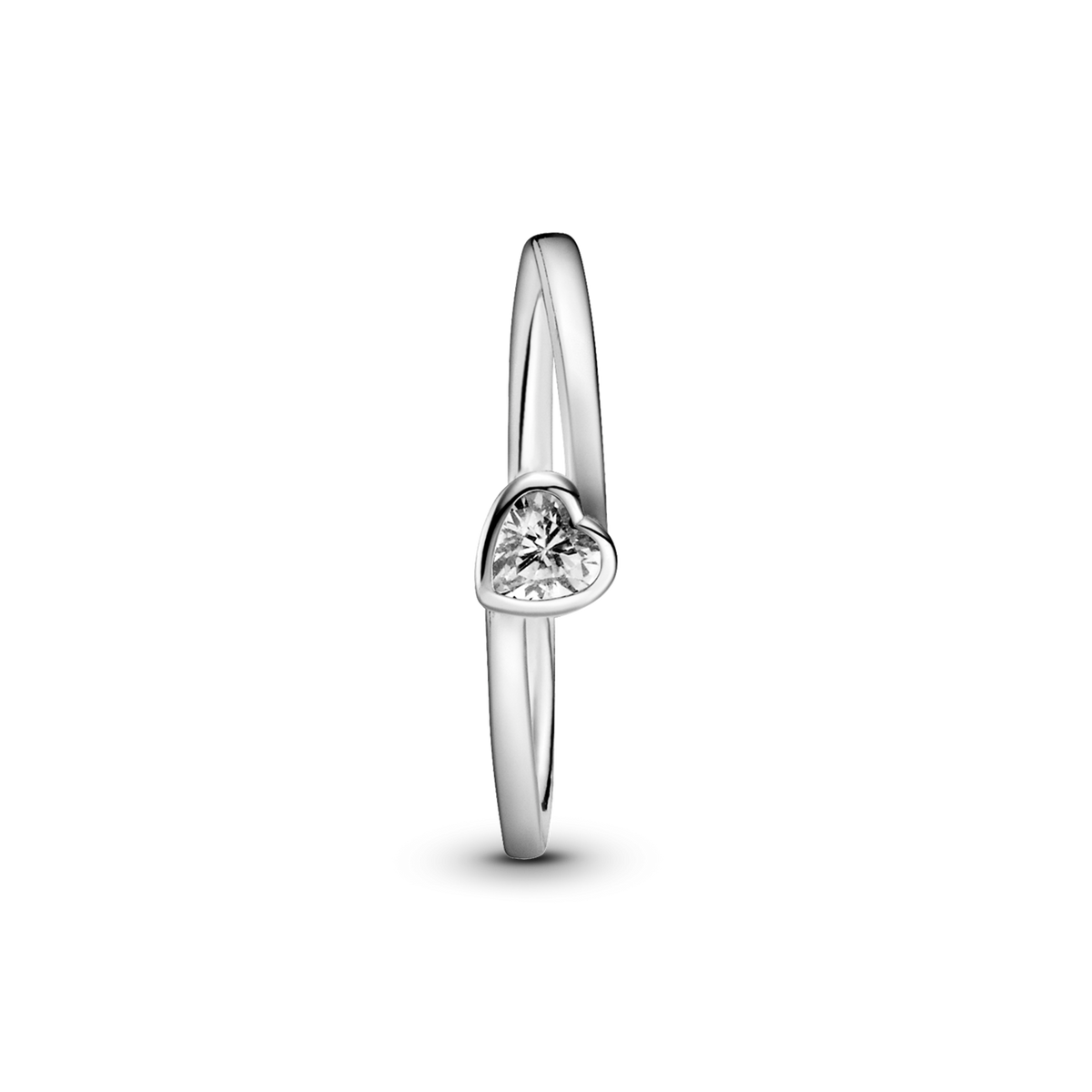 FINAL SALE - Clear Tilted Heart Solitaire Ring