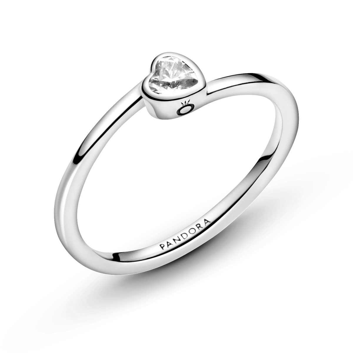 FINAL SALE - Clear Tilted Heart Solitaire Ring