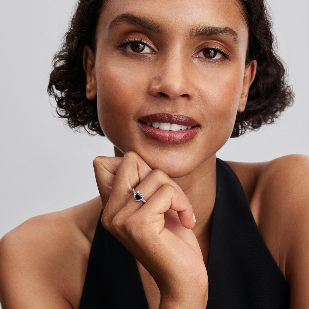 Elevated Black Heart Ring