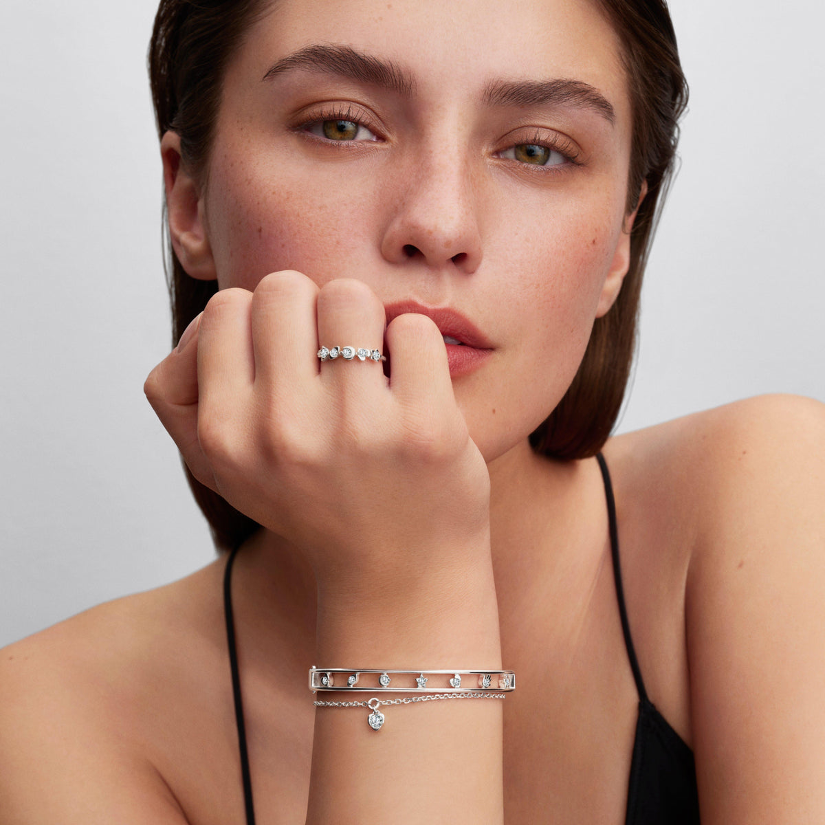 Pandora Talisman Sterling Silver Lab-Grown Diamond Symbols Ring