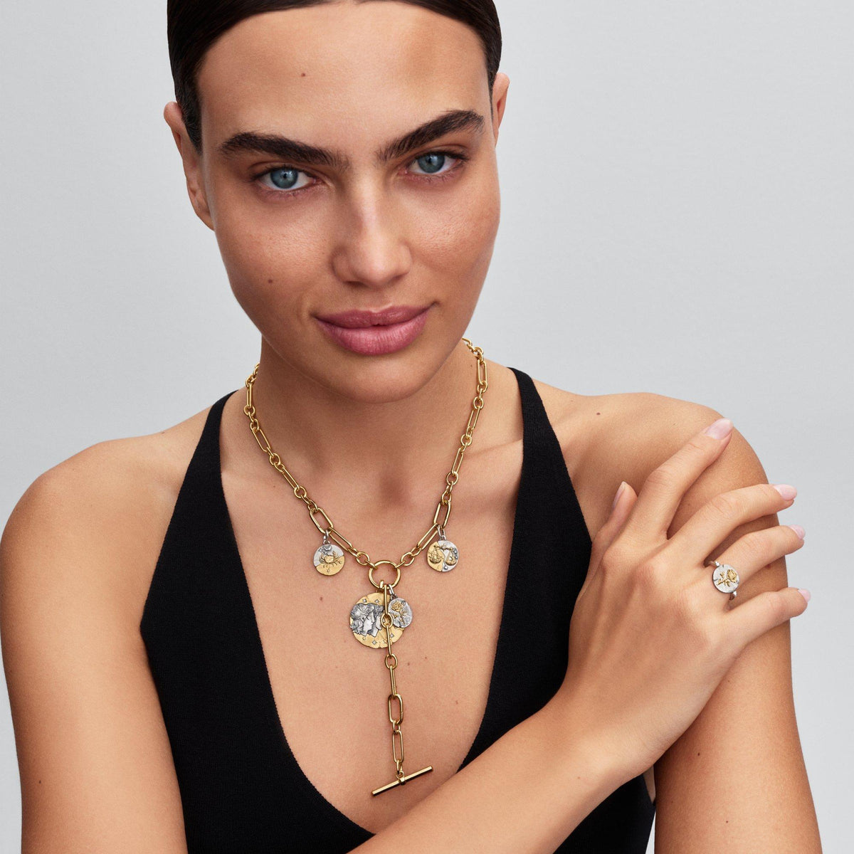 Gemini Zodiac Oversized Medallion Charm