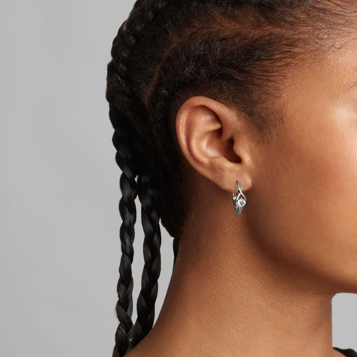 FINAL SALE - Pandora Infinite 14k White Gold Lab-grown Diamond Hoop Earrings