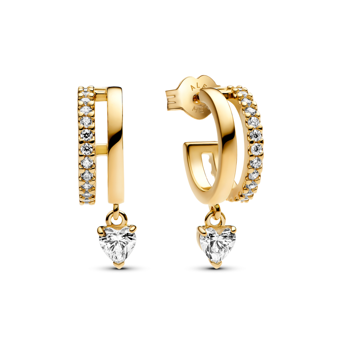 Dangling Heart Hoop Earrings