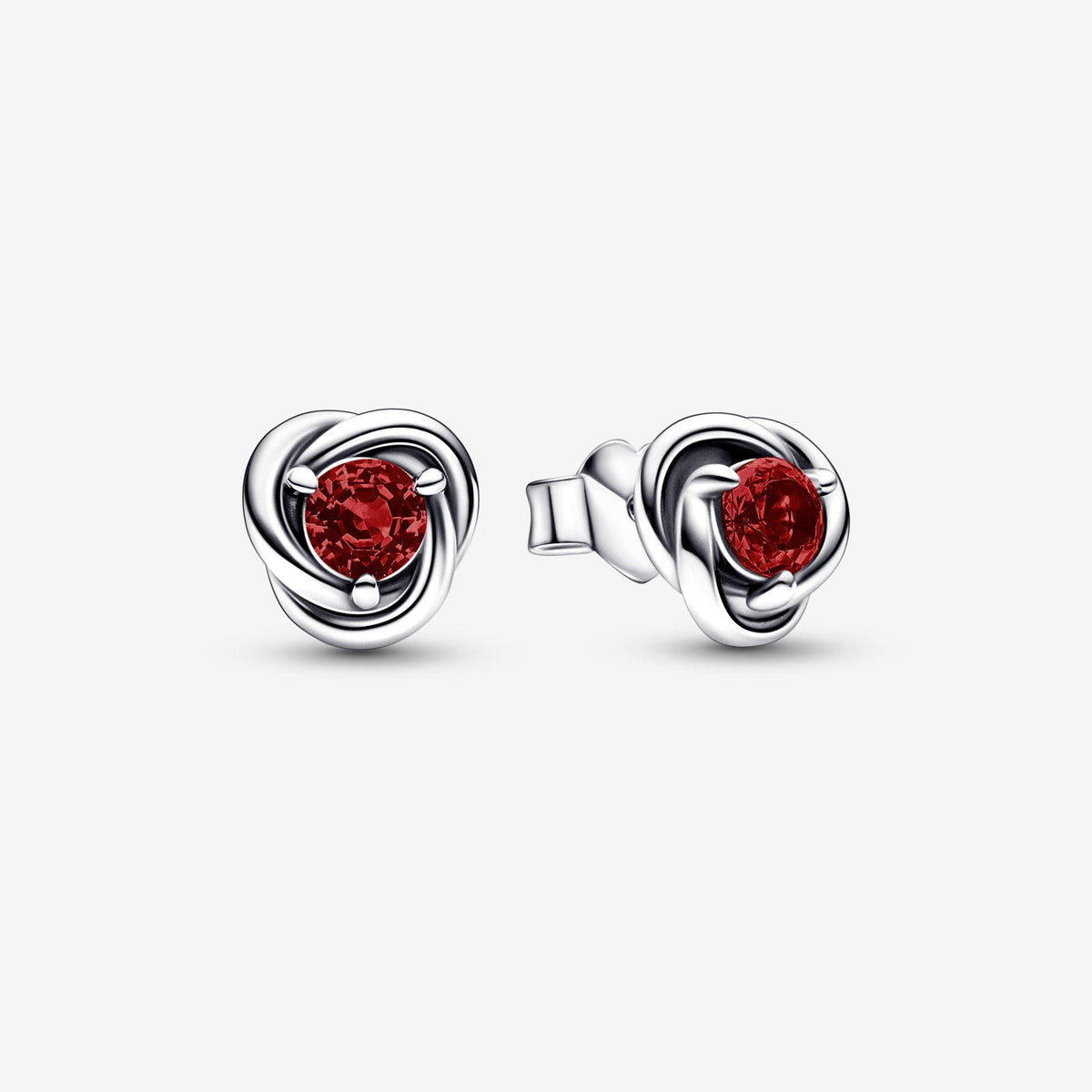 FINAL SALE - January Red Eternity Circle Stud Earrings