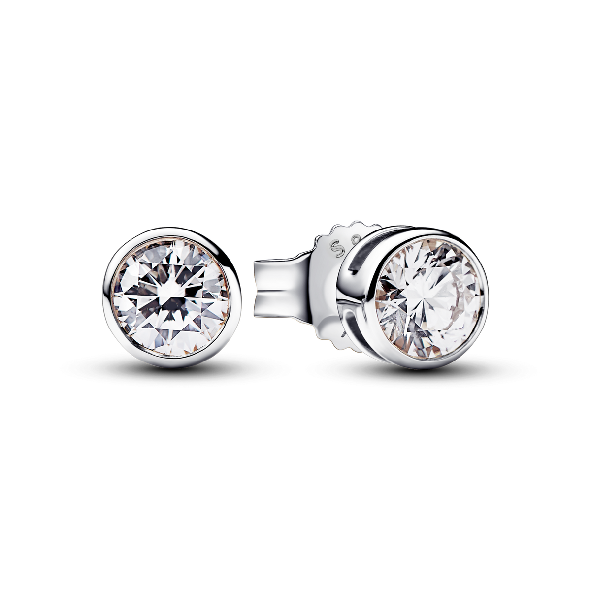 Pandora Era Bezel Sterling Silver Lab-grown Diamond Earrings