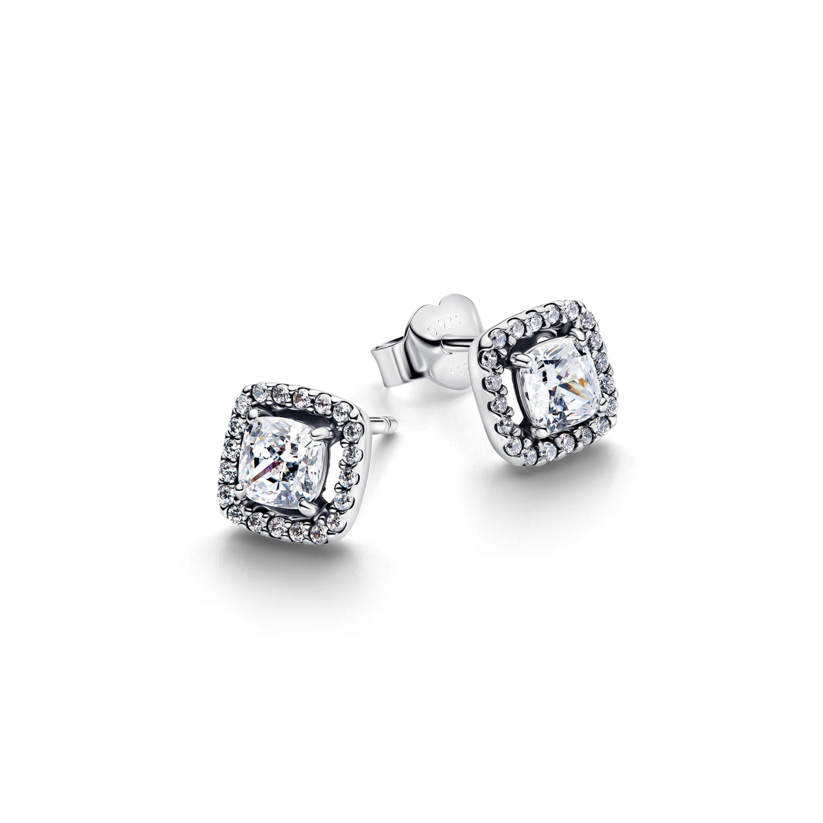 Square Halo Stud Earrings