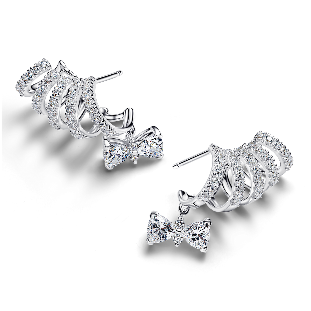 Bridgerton Sparkling Bow Climber Earrings