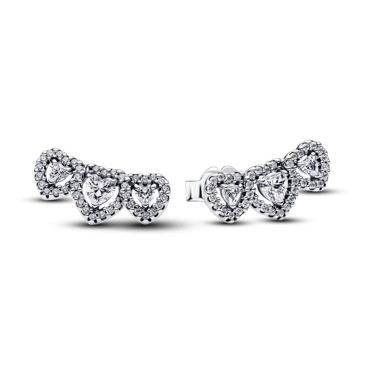 Halo Heart Trilogy Stud Earrings