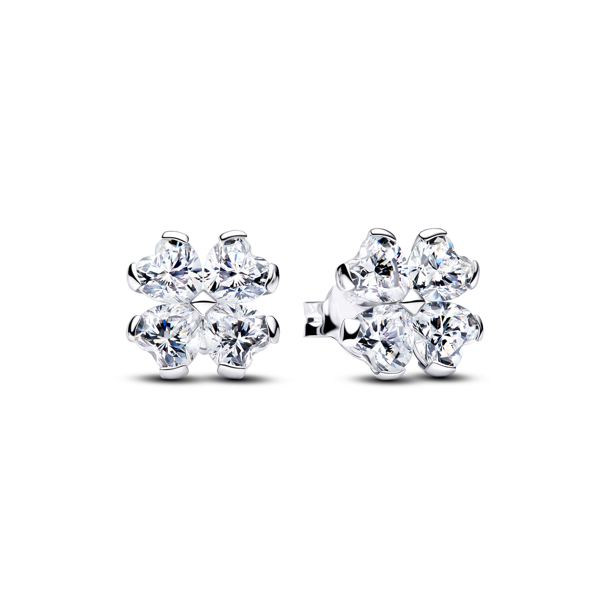 Sparkling Lucky Clover Stud Earrings
