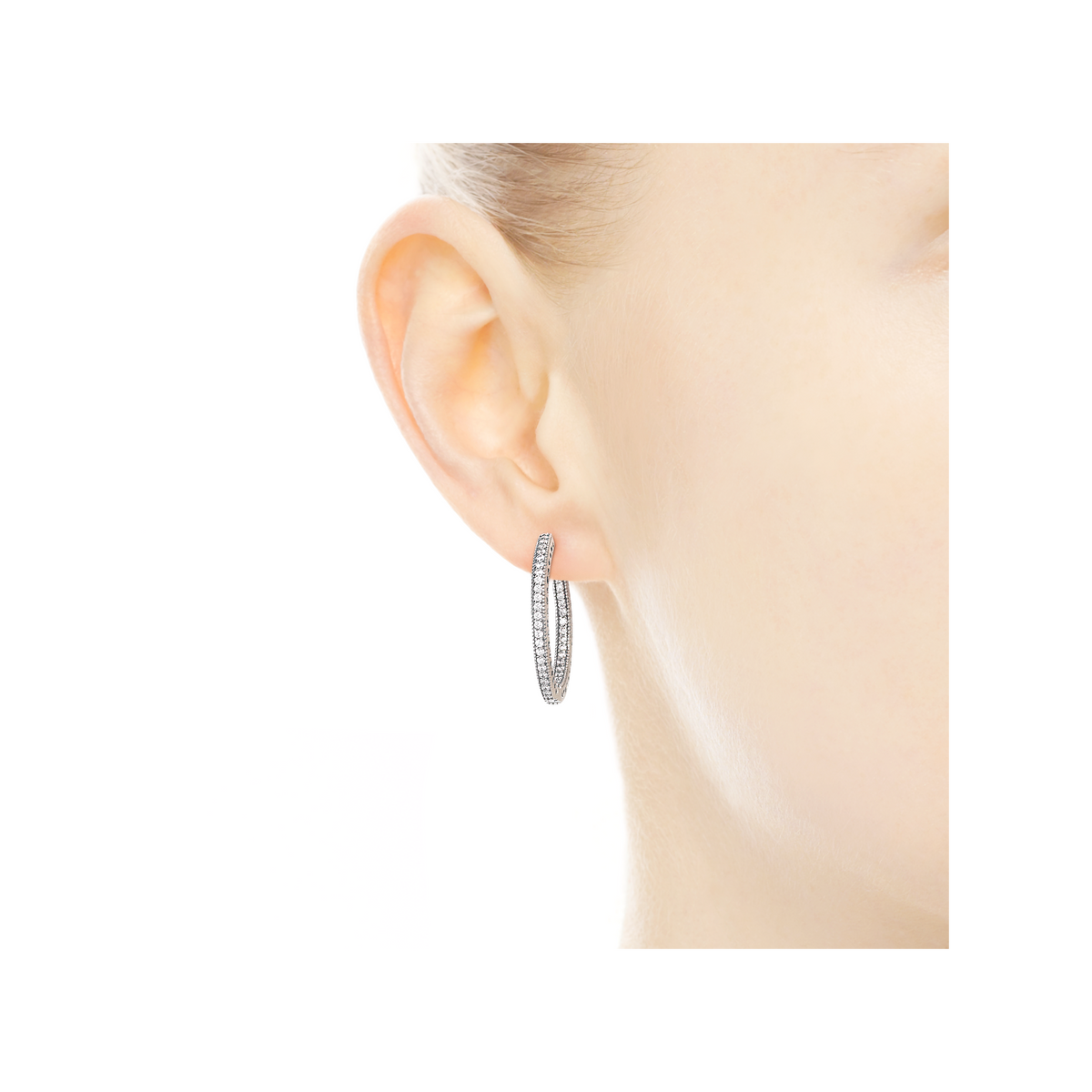 Sparkle and Hearts Hoop Earrings