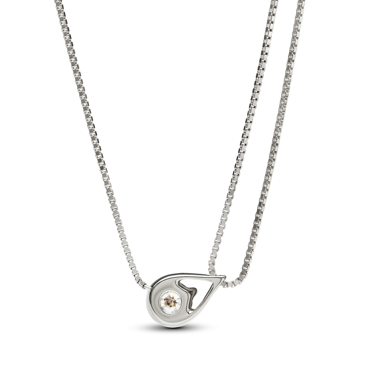 FINAL SALE - Pandora Infinite 14k White Gold Lab-grown Diamond Double Chain Collier Necklace