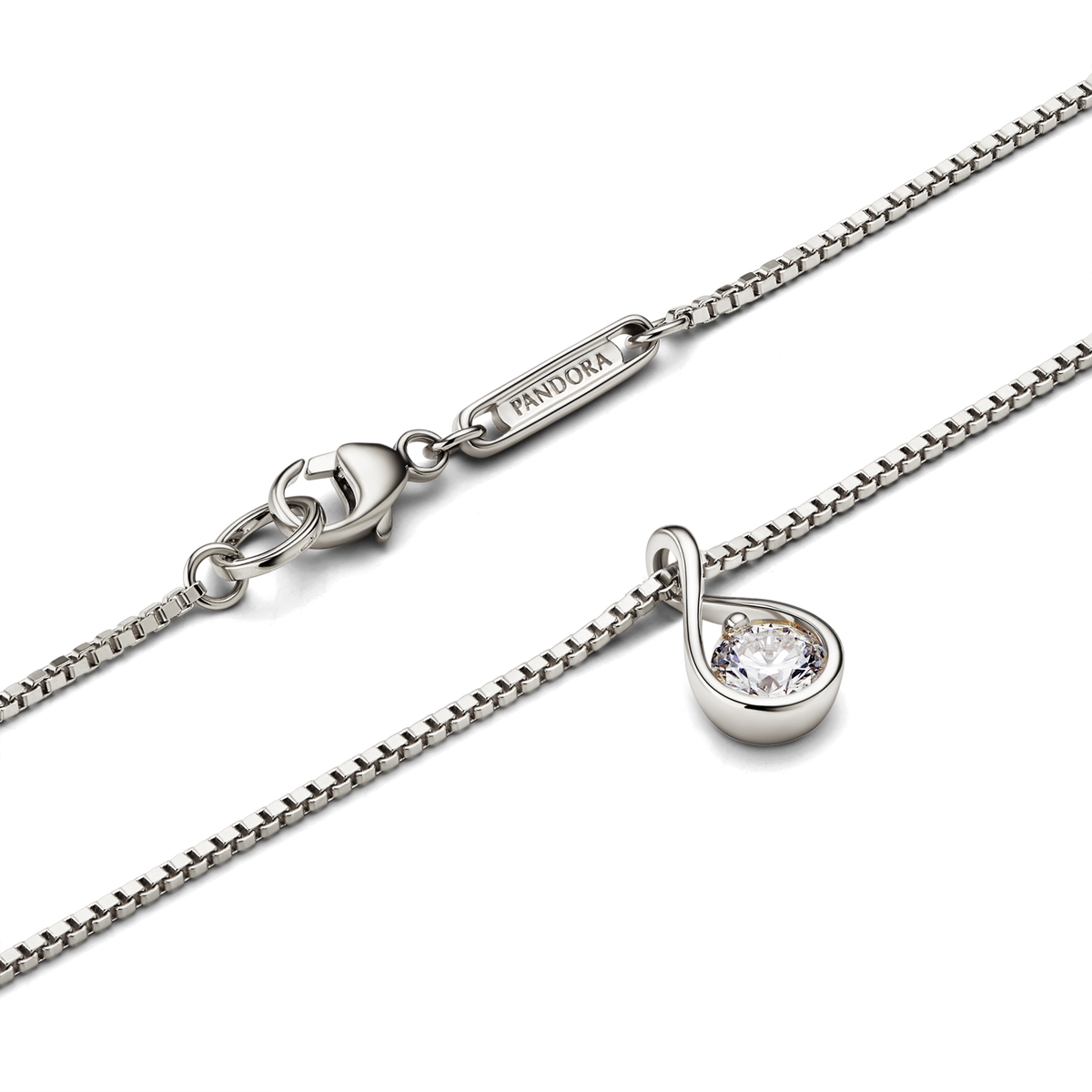 Pandora Infinite 14k White Gold Lab-grown Diamond Pendant Necklace
