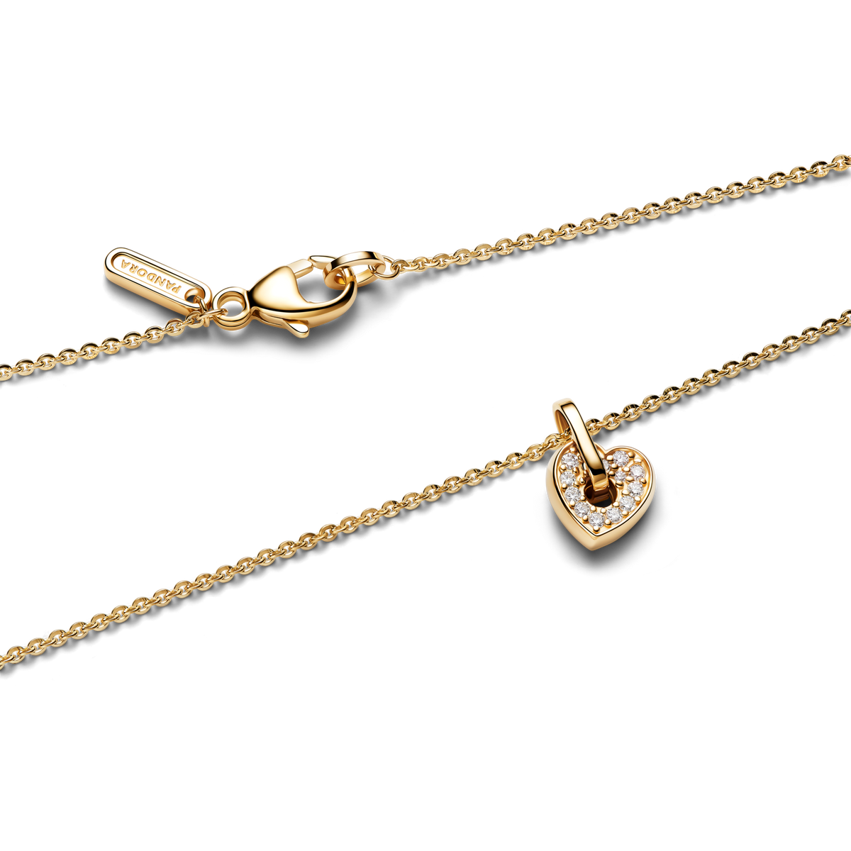 Pandora Talisman 14k Gold Lab-grown Diamond Pavé Heart Pendant Necklace