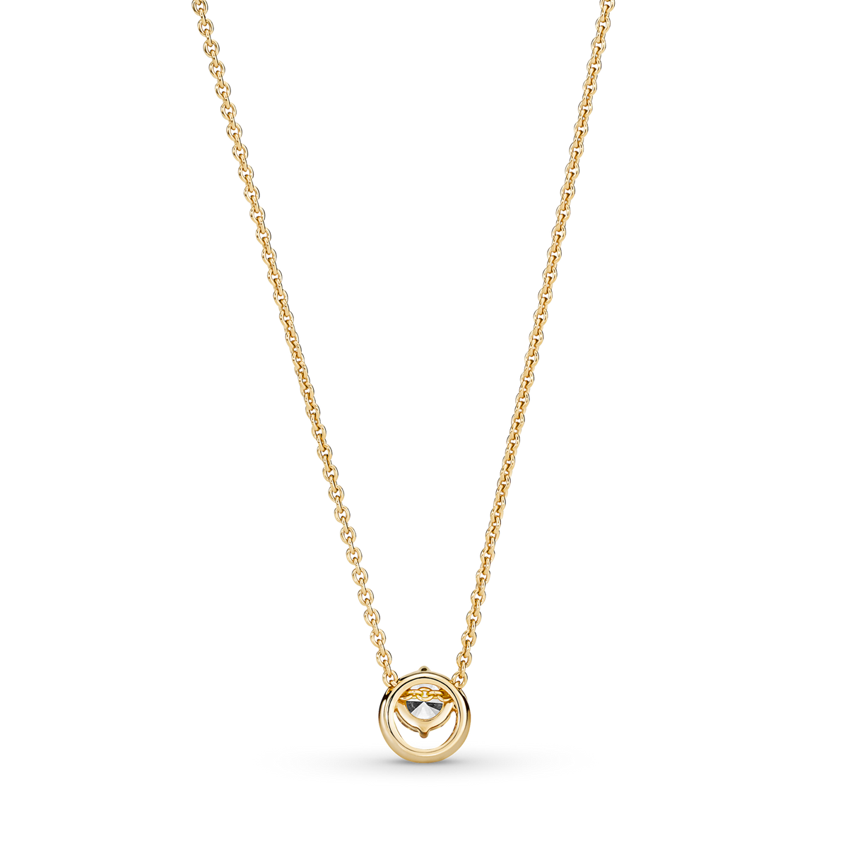 Sparkling Round Halo Pendant Collier Necklace