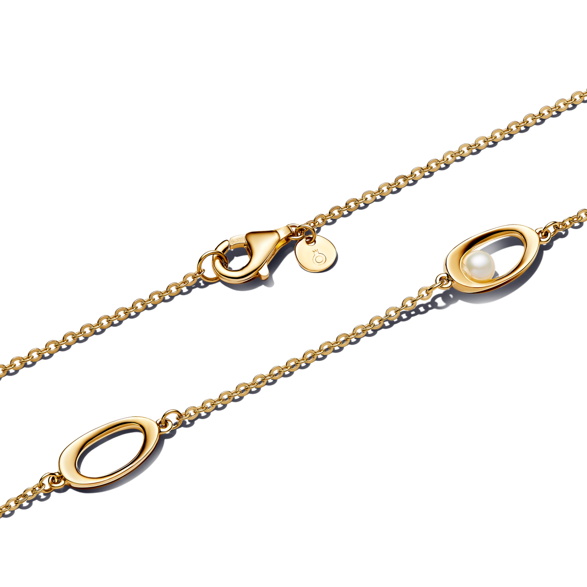 Organically Shaped Oval & Treated Freshwater Cultured Pearl Necklace