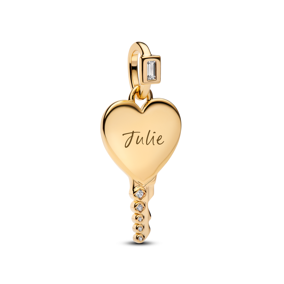 Engravable Heart Key Pendant