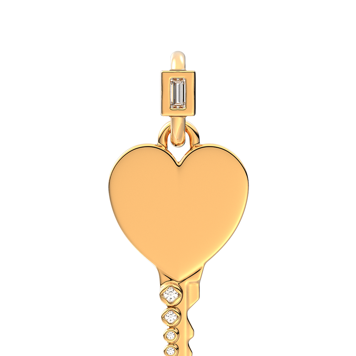 Engravable Heart Key Pendant