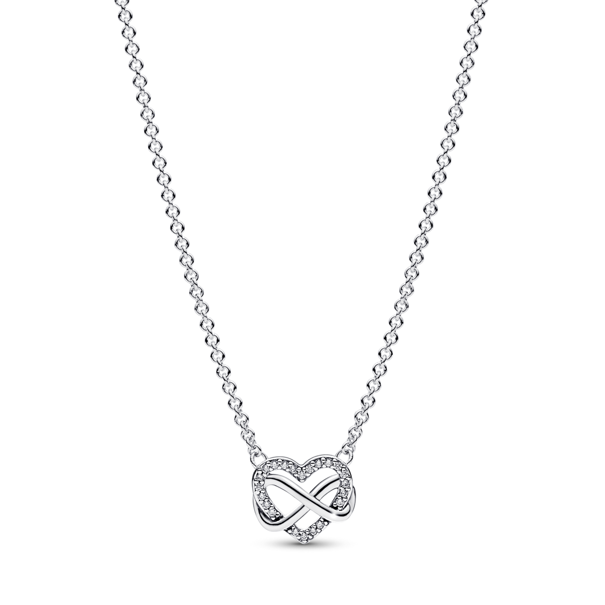 Sparkling Infinity Heart Collier Necklace