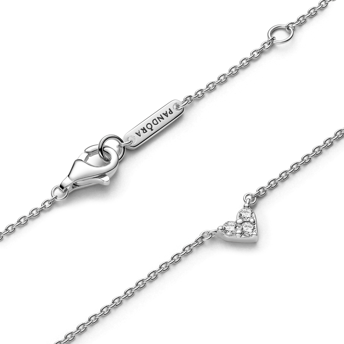 Triple Stone Heart Collier Necklace