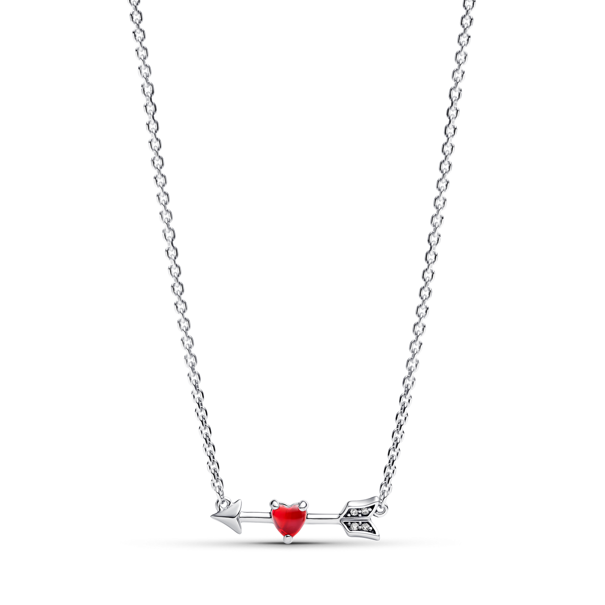 Arrow & Murano Glass Heart Necklace