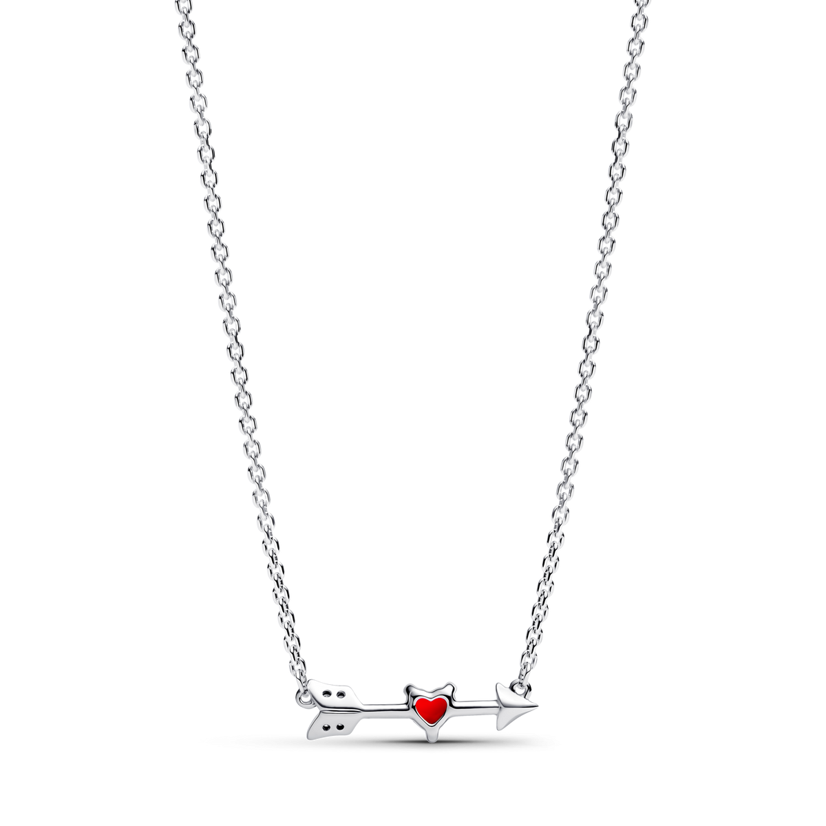 Arrow & Murano Glass Heart Necklace