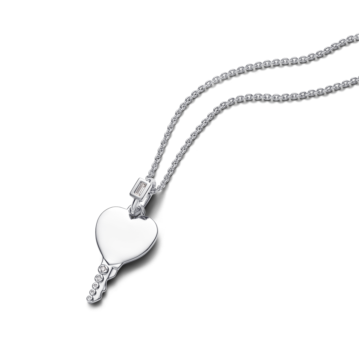 Engravable Heart Key Pendant