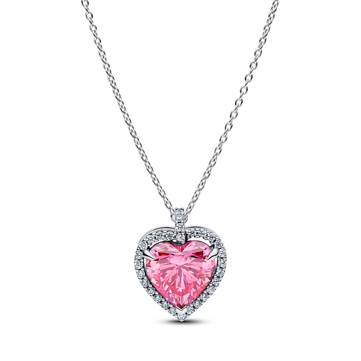 Pink Halo Heart Collier Necklace