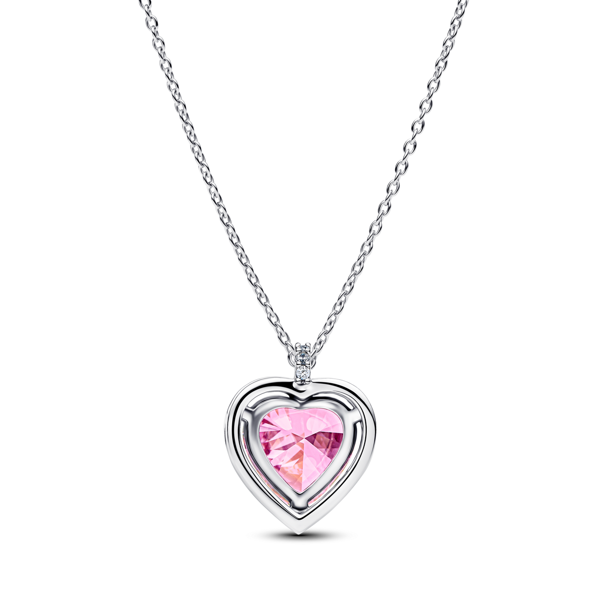 Pink Halo Heart Collier Necklace