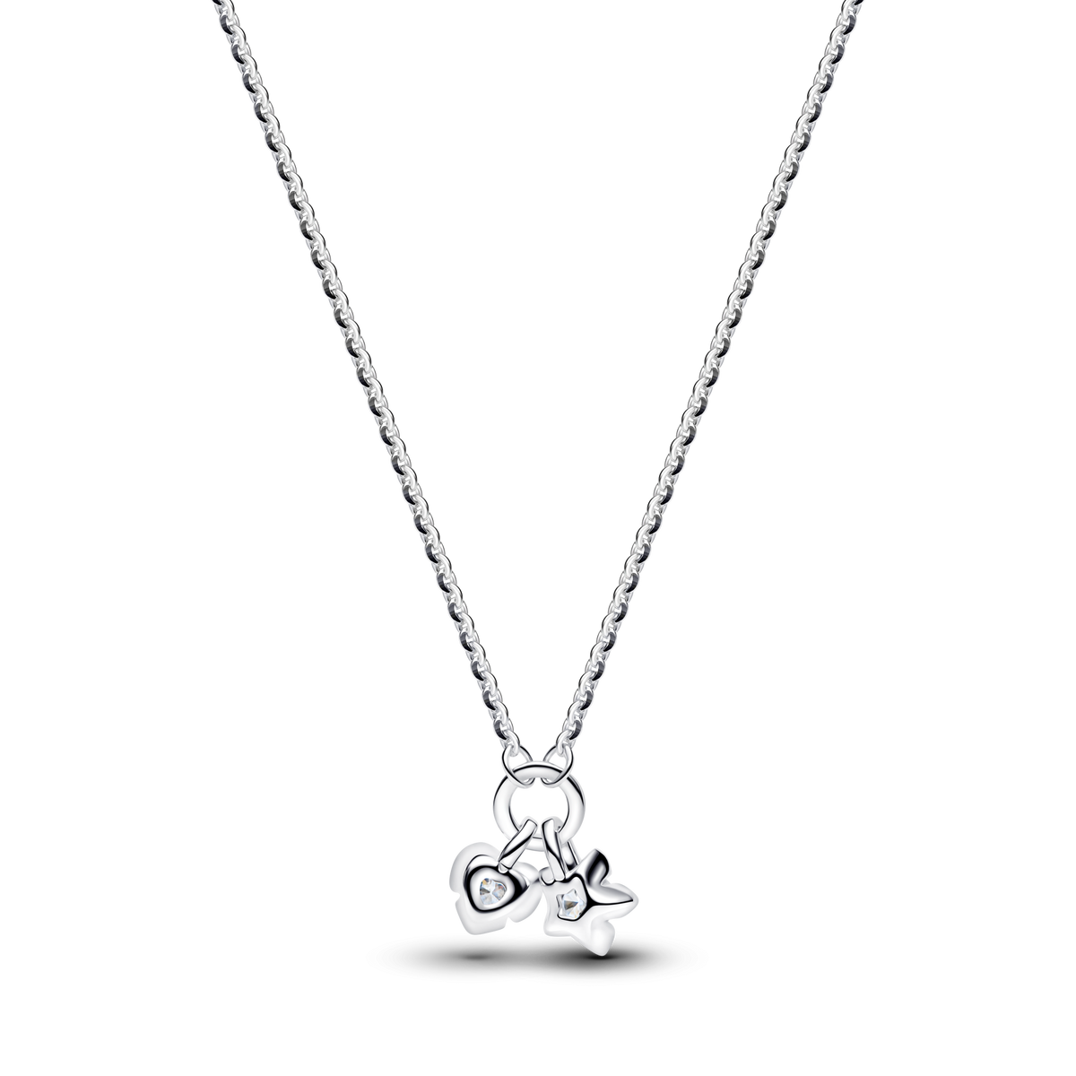 Pandora Talisman Sterling Silver Lab-Grown Diamond Heart & Star Dangle Pendant Necklace