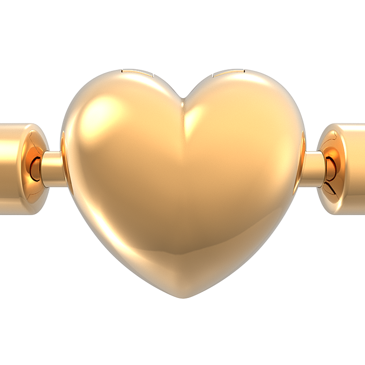 Heart Clasp Faceted Snake Chain Bracelet